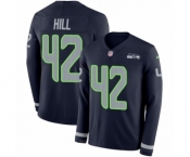 Men's Nike Seattle Seahawks #42 Delano Hill Limited Navy Blue Therma Long Sleeve NFL Jersey