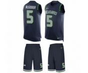 Men's Nike Seattle Seahawks #5 Alex McGough Limited Steel Blue Tank Top Suit NFL Jersey