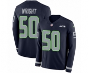 Men's Nike Seattle Seahawks #50 K.J. Wright Limited Navy Blue Therma Long Sleeve NFL Jersey