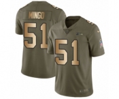 Men's Nike Seattle Seahawks #51 Barkevious Mingo Limited Olive Gold 2017 Salute to Service NFL Jersey