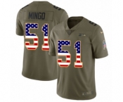 Men's Nike Seattle Seahawks #51 Barkevious Mingo Limited Olive USA Flag 2017 Salute to Service NFL Jersey
