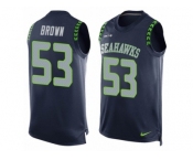 Men's Nike Seattle Seahawks #53 Arthur Brown Limited Steel Blue Player Name & Number Tank Top NFL Jersey
