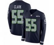Men's Nike Seattle Seahawks #55 Frank Clark Limited Navy Blue Therma Long Sleeve NFL Jersey