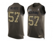 Men's Nike Seattle Seahawks #57 Michael Wilhoite Limited Green Salute to Service Tank Top NFL Jersey