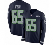 Men's Nike Seattle Seahawks #65 Germain Ifedi Limited Navy Blue Therma Long Sleeve NFL Jersey