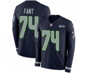 Men's Nike Seattle Seahawks #74 George Fant Limited Navy Blue Therma Long Sleeve NFL Jersey