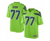 Men's Nike Seattle Seahawks #77 Ahtyba Rubin Limited Green Rush NFL Jersey