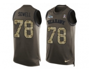 Men's Nike Seattle Seahawks #78 Bradley Sowell Limited Green Salute to Service Tank Top NFL Jersey