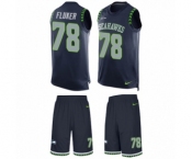 Men's Nike Seattle Seahawks #78 D.J. Fluker Limited Steel Blue Tank Top Suit NFL Jersey Men's Nike Seattle Seahawks #78 D.J. Fluker Limited Steel Blue Tank Top Suit NFL Jersey