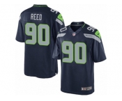 Men's Nike Seattle Seahawks #90 Jarran Reed Limited Steel Blue Team Color NFL Jersey