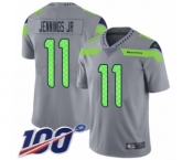 Men's Seattle Seahawks #11 Gary Jennings Jr. Limited Silver Inverted Legend 100th Season Football Jersey Men's Seattle Seahawks #11 Gary Jennings Jr. Limited Silver Inverted Legend 100th Season Football Jersey