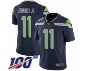 Men's Seattle Seahawks #11 Gary Jennings Jr. Navy Blue Team Color Vapor Untouchable Limited Player 100th Season Football Jersey Men's Seattle Seahawks #11 Gary Jennings Jr. Navy Blue Team Color Vapor Untouchable Limited Player 100th Season Football Jersey