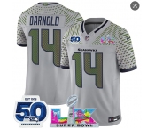 Men's Seattle Seahawks #14 Sam Darnold Gray 2025 F.U.S.E. Super Bowl LX Patch And 50th Season Patch “Rivalries” Vapor Limited Football Stitched Jersey Men's Seattle Seahawks #14 Sam Darnold Gray 2025 F.U.S.E. Super Bowl LX Patch And 50th Season Patch “Rivalries” Vapor Limited Football Stitched Jersey
