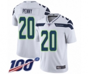 Men's Seattle Seahawks #20 Rashaad Penny White Vapor Untouchable Limited Player 100th Season Football Jersey