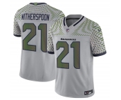 Men's Seattle Seahawks #21 Devon Witherspoon Gray 2025 F.U.S.E. “Rivalries” Vapor Limited Football Stitched Jersey