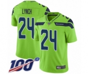 Men's Seattle Seahawks #24 Marshawn Lynch Limited Green Rush Vapor Untouchable 100th Season Football Jersey Men's Seattle Seahawks #24 Marshawn Lynch Limited Green Rush Vapor Untouchable 100th Season Football Jersey