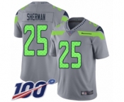 Men's Seattle Seahawks #25 Richard Sherman Limited Silver Inverted Legend 100th Season Football Jersey Men's Seattle Seahawks #25 Richard Sherman Limited Silver Inverted Legend 100th Season Football Jersey