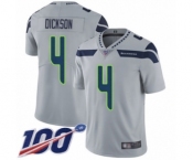 Men's Seattle Seahawks #4 Michael Dickson Grey Alternate Vapor Untouchable Limited Player 100th Season Football Jersey Men's Seattle Seahawks #4 Michael Dickson Grey Alternate Vapor Untouchable Limited Player 100th Season Football Jersey