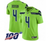 Men's Seattle Seahawks #4 Michael Dickson Limited Green Rush Vapor Untouchable 100th Season Football Jersey Men's Seattle Seahawks #4 Michael Dickson Limited Green Rush Vapor Untouchable 100th Season Football Jersey