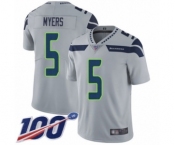 Men's Seattle Seahawks #5 Jason Myers Grey Alternate Vapor Untouchable Limited Player 100th Season Football Jersey Men's Seattle Seahawks #5 Jason Myers Grey Alternate Vapor Untouchable Limited Player 100th Season Football Jersey