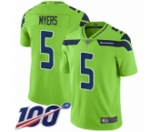 Men's Seattle Seahawks #5 Jason Myers Limited Green Rush Vapor Untouchable 100th Season Football Jersey Men's Seattle Seahawks #5 Jason Myers Limited Green Rush Vapor Untouchable 100th Season Football Jersey