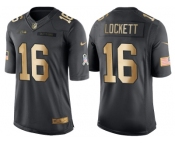 Nike Seattle Seahawks #16 Tyler Lockett Anthracite 2016 Christmas Gold Men's NFL Limited Salute to Service Jersey