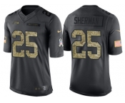 Nike Seattle Seahawks #25 Richard Sherman Men's Stitched Black NFL Salute to Service Limited Jerseys