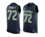 Nike Seattle Seahawks #72 Michael Bennett Steel Blue Team Color Men's Stitched NFL Limited Tank Top Jersey