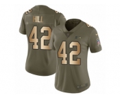 Women Nike Seattle Seahawks #42 Delano Hill Limited Olive Gold 2017 Salute to Service NFL Jersey