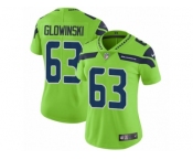 Women Nike Seattle Seahawks #63 Mark Glowinski Vapor Untouchable Limited Green NFL Jersey