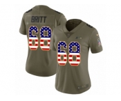 Women Nike Seattle Seahawks #68 Justin Britt Limited Olive USA Flag 2017 Salute to Service NFL Jersey