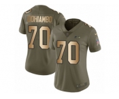 Women Nike Seattle Seahawks #70 Rees Odhiambo Limited Olive Gold 2017 Salute to Service NFL Jersey