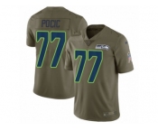 Women Nike Seattle Seahawks #77 Ethan Pocic Limited Olive 2017 Salute to Service NFL Jersey