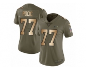 Women Nike Seattle Seahawks #77 Ethan Pocic Limited Olive Gold 2017 Salute to Service NFL Jerse