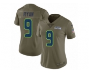 Women Nike Seattle Seahawks #9 Jon Ryan Limited Olive 2017 Salute to Service NFL Jersey