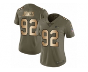 Women Nike Seattle Seahawks #92 Nazair Jones Limited Olive Gold 2017 Salute to Service NFL Jersey