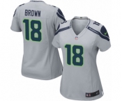 Women's Nike Seattle Seahawks #18 Jaron Brown Game Grey Alternate NFL Jersey