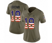 Women's Nike Seattle Seahawks #18 Jaron Brown Limited Olive USA Flag 2017 Salute to Service NFL Jersey Women's Nike Seattle Seahawks #18 Jaron Brown Limited Olive USA Flag 2017 Salute to Service NFL Jersey