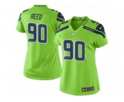 Women's Nike Seattle Seahawks #90 Jarran Reed Limited Green Rush NFL Jersey
