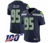 Youth Seattle Seahawks #95 L.J. Collier Navy Blue Team Color Vapor Untouchable Limited Player 100th Season Football Jersey