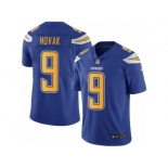 Men Nike Los Angeles Chargers #9 Nick Novak Limited Electric Blue Rush Vapor Untouchable NFL Jersey