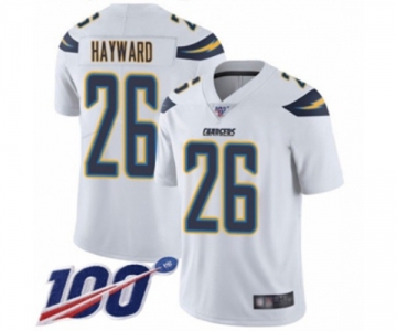 Men's Los Angeles Chargers #26 Casey Hayward White Vapor Untouchable Limited Player 100th Season Football Jersey