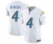 Men's Los Angeles Chargers #4 Taylor Heinicke White 2025 F.U.S.E. Vapor Limited Football Stitched Jersey