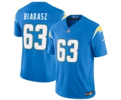Men's Los Angeles Chargers #63 Tyler Biadasz Blue 2026 F.U.S.E. Vapor Limited Stitched Football Jersey Men's Los Angeles Chargers #63 Tyler Biadasz Blue 2026 F.U.S.E. Vapor Limited Stitched Football Jersey