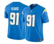 Men's Los Angeles Chargers #91 Da'Shawn Hand Blue 2025 F.U.S.E. Vapor Limited Football Stitched Jersey