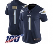 Women's Los Angeles Chargers #1 Ty Long Navy Blue Team Color Vapor Untouchable Limited Player 100th Season Football Jersey