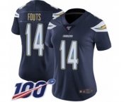 Women's Los Angeles Chargers #14 Dan Fouts Navy Blue Team Color Vapor Untouchable Limited Player 100th Season Football Jersey