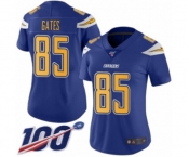 Women's Los Angeles Chargers #85 Antonio Gates Limited Electric Blue Rush Vapor Untouchable 100th Season Football Jersey