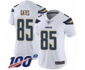 Women's Los Angeles Chargers #85 Antonio Gates White Vapor Untouchable Limited Player 100th Season Football Jersey