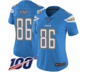 Women's Los Angeles Chargers #86 Hunter Henry Electric Blue Alternate Vapor Untouchable Limited Player 100th Season Football Jersey